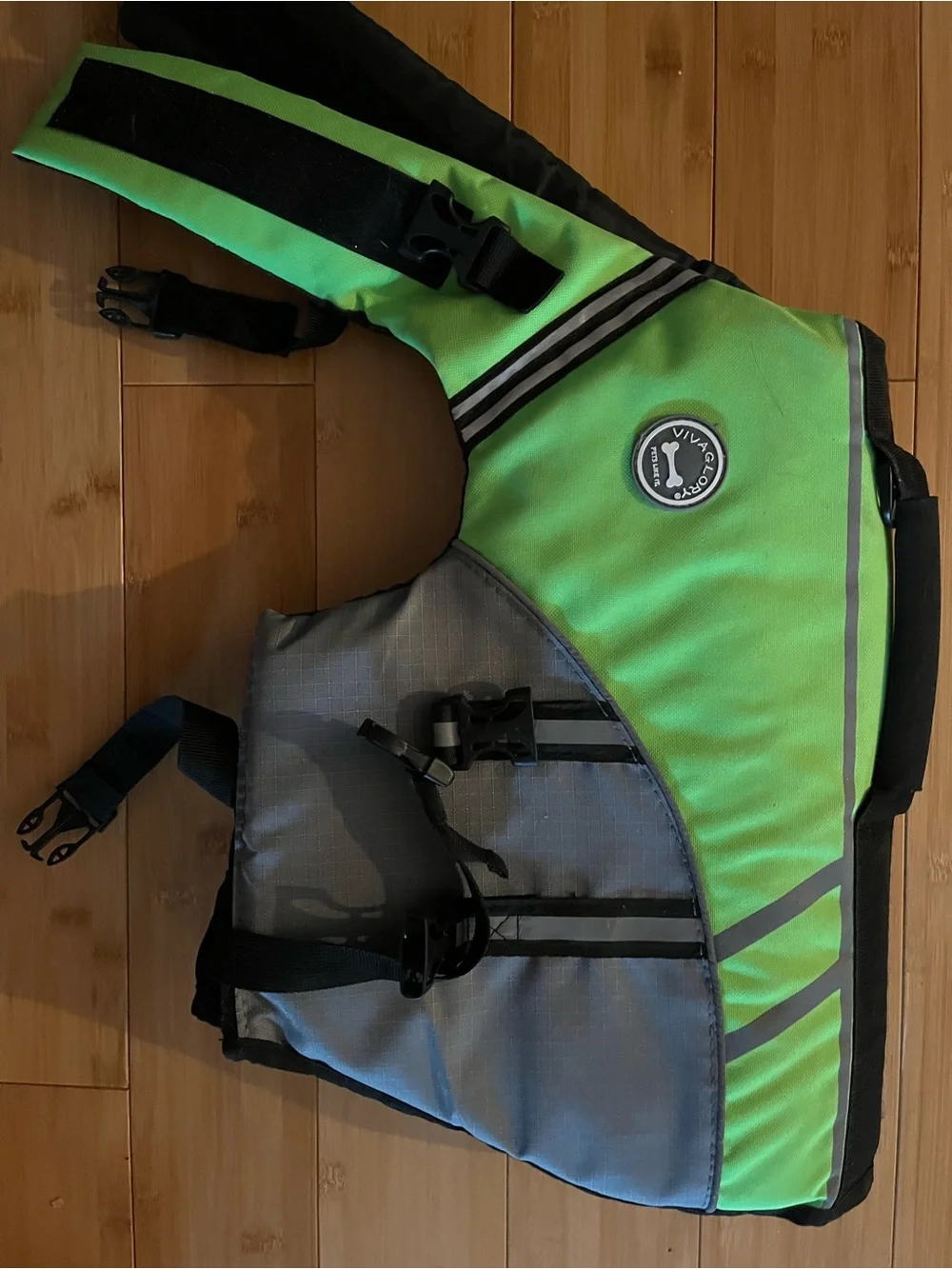 Médium/Large Dog Green & Gray Life Vest